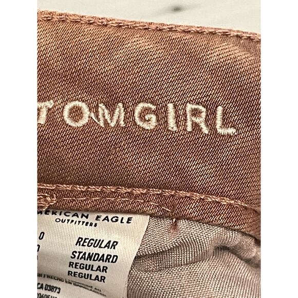 American Eagle Tomgirl Jeans Womens 0 Distressed Super Stretch Ripped Pants Deni - Picture 8 of 15